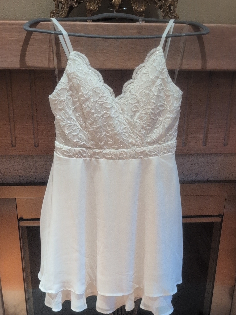Speechless White Lace Bodice Mini Dress